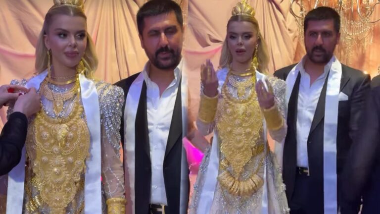 Kara Haydar ile evlendi! Çağla Öz’e kilosu kadar altın takıldı